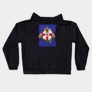 Northern Ireland Flag European Union Flag Ripped Open - Gift for Irish From Northern Ireland Kids Hoodie